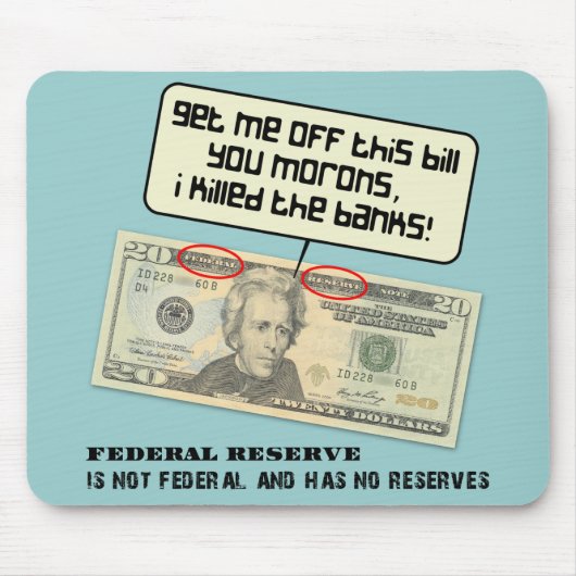 Amerikaanse 20-dollarbiljet Federal Reserve Muismat (Voorkant)