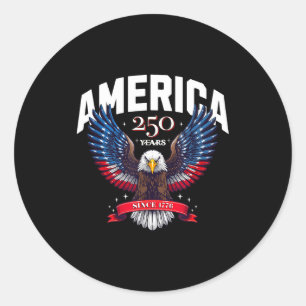 Amerikaanse 250 jaar sinds 1776 patriottische adel ronde sticker