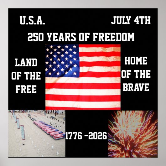 AMERIKAANSE '250 JAAR VRIJHEID' poster (Voorkant)