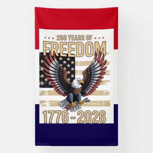 Amerikaanse 250-jarige vrijheidshulde spandoek (Verticaal)