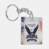 Amerikaanse 250e verjaardag aangepaste acrylen sle sleutelhanger (Voorkant Links)