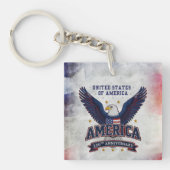 Amerikaanse 250e verjaardag aangepaste acrylen sle sleutelhanger (Voorkant)