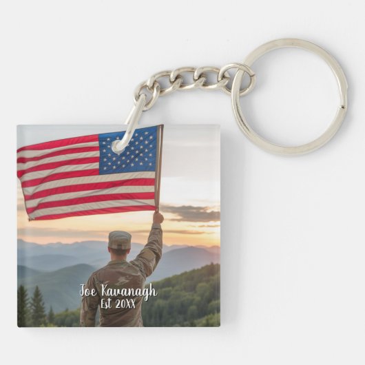 Amerikaanse 250e verjaardag aangepaste acrylen sle sleutelhanger (Achterkant)