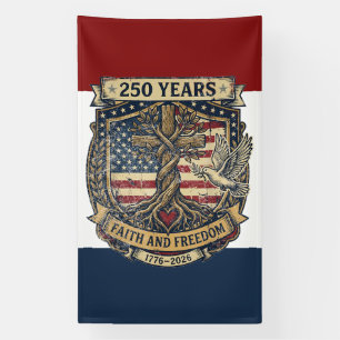 Amerikaanse 250e verjaardag geloof en vrijheid spandoek