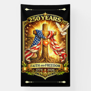 Amerikaanse 250e verjaardag geloof en vrijheid spandoek