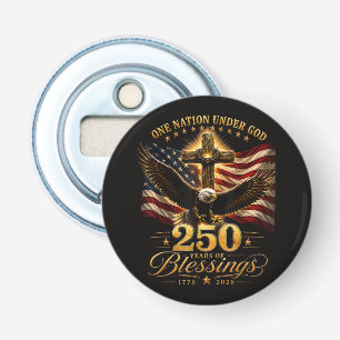 Amerikaanse 250e verjaardag Patriotisch USA 4 juli Button Flesopener