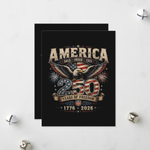 Amerikaanse 250e verjaardag Patriottisch USA 4 jul Feestdagenkaart