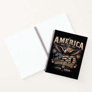 Amerikaanse 250e verjaardag Patriottisch USA 4 jul Notitieboek