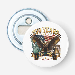 Amerikaanse 250e verjaardag USA patriottisch 4 jul Button Flesopener