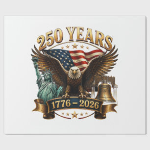 Amerikaanse 250e verjaardag USA Patriottisch 4 jul Cadeaupapier