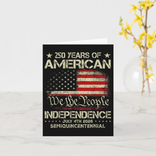 Amerikaanse 250e Verjaardagsviering 250 Jaar V Kaart (Gele Bloem)