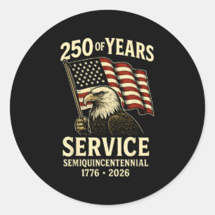 Amerikaanse 250ste Jubileum Patriotic U Ronde Sticker