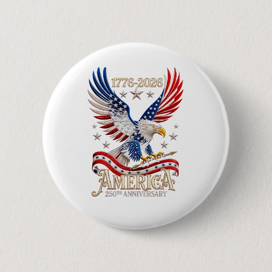 Amerikaanse 250ste verjaardag Adelaar Ronde Button 5,7 Cm (Voorkant)