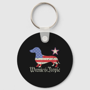 Amerikaanse 4 juli Dasliefhebber Shirt Weenie Sleutelhanger