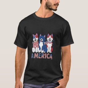 Amerikaanse 4 juli hond Akita T-shirt