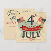 Amerikaanse 4th of July Party Uitnodigingen (Voorkant / Achterkant)