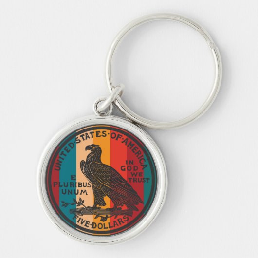 Amerikaanse 5 dollar gouden munt sleutelhanger (Voorkant)