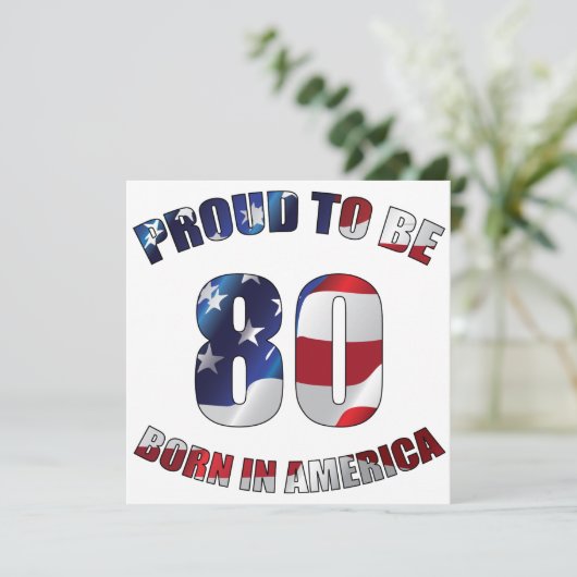 Amerikaanse 80ste verjaardag kaart (Staand voorkant)
