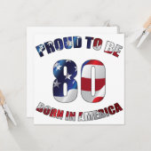 Amerikaanse 80ste verjaardag kaart (Voorkant / Achterkant in situ)