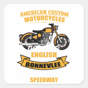 Amerikaanse aangepaste motorfiets Bonneville Speed Vierkante Sticker