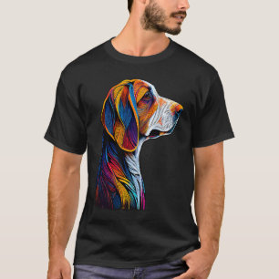Amerikaanse Abstracte lijn met kleurrijke beelden T-shirt