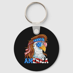 Amerikaanse Adelaar 4 juli Mullet Amerikaanse Vlag Sleutelhanger