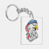 Amerikaanse adelaar 4 juli sleutelhanger (Voorkant Links)