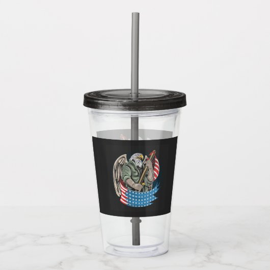 Amerikaanse adelaar acryl drinkbeker (Voorkant)