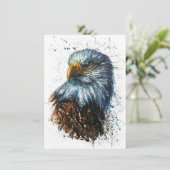 Amerikaanse Adelaar Aquarel Kaart (Staand voorkant)