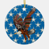 Amerikaanse adelaar blauw keramisch ornament (Voorkant)