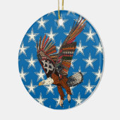 Amerikaanse adelaar blauw keramisch ornament (Links)