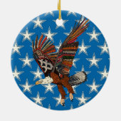 Amerikaanse adelaar blauw keramisch ornament (Achterkant)