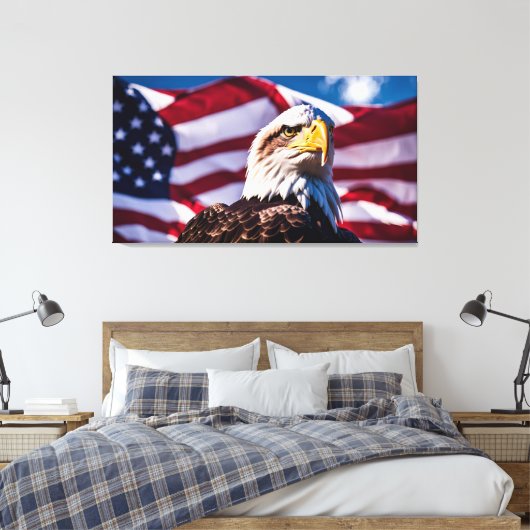 Amerikaanse Adelaar Canvas Afdruk (Insitu (Slaapkamer))