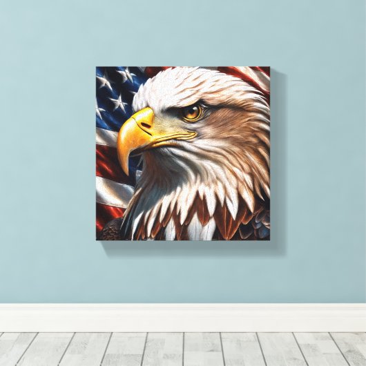 Amerikaanse Adelaar Canvas Afdruk (Insitu (Houten vloer))