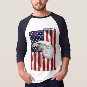 Amerikaanse adelaar drogen, Amerikaanse vlag, patr T-shirt