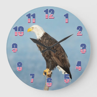 Amerikaanse adelaar en stripes grote klok