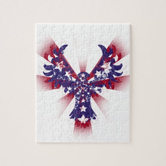 Amerikaanse adelaar en stripes legpuzzel (Verticaal)