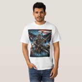 Amerikaanse adelaar en vlag gecombineerd met Warri T-shirt (Voorkant volledig)