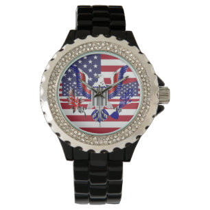 Amerikaanse adelaar en vlag horloge