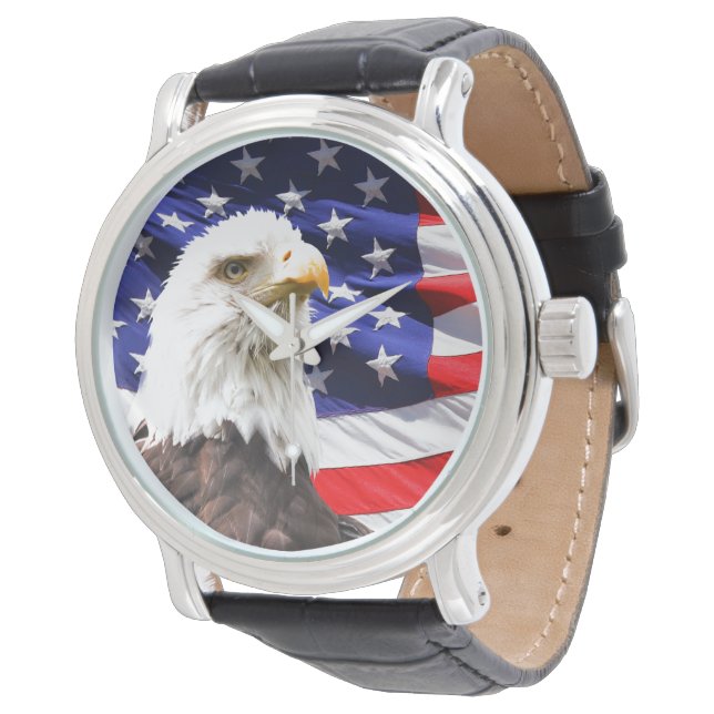 Amerikaanse Adelaar en Vlag Horloge (Gekanteld)