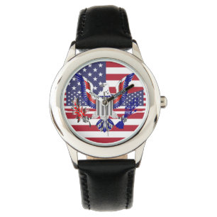 Amerikaanse adelaar en vlag horloge
