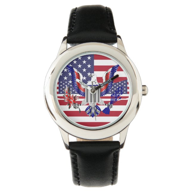 Amerikaanse adelaar en vlag horloge (Voorkant)
