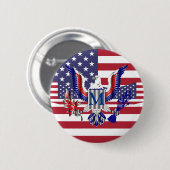 Amerikaanse adelaar en vlag ronde button 5,7 cm (Voorkant /achterkant)