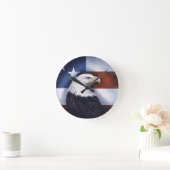 Amerikaanse adelaar en vlag ronde klok (Huis)