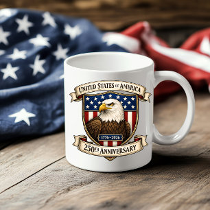 Amerikaanse Adelaar en Vlag Schild Ontwerp Koffiemok