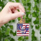 Amerikaanse adelaar en vlag sleutelhanger (Hand)