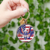 Amerikaanse adelaar en vlag sleutelhanger (Hand)