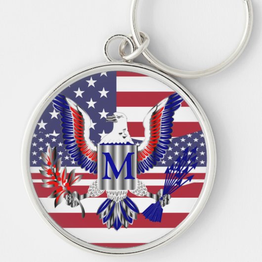 Amerikaanse adelaar en vlag sleutelhanger (Voorkant)