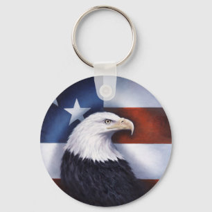 Amerikaanse adelaar en vlag sleutelhanger
