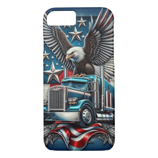 Amerikaanse Adelaar en Vrachtwagen, Vet & Patriott Case-Mate iPhone Case (Achterkant)